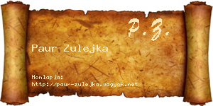 Paur Zulejka névjegykártya